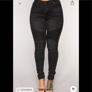 Fashion Nova "Fast Engines Moto" Skinny Jeans